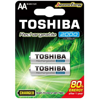 Pilha Recarregável Ni-MH AA R6 2000mAh - TOSHIBA Pilha Recarregável Ni-MH AA R6 2000mAh - TOSHIBA