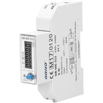 Medidor Digital de Consumo de Energia Multi-tarifa Monofásico (100A) c/ RS485 p/ Calha DIN - ORNO Medidor Digital de Consumo de Energia Multi-tarifa Monofásico (100A) c/ RS485 p/ Calha DIN - ORNO