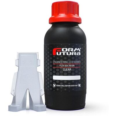 Resina Fléxivel p/ Impressão 3D Engineering LCD Flex 63A 500ml (Transparente) - FORMFUTURA Resina Fléxivel p/ Impressão 3D Engineering LCD Flex 63A 500ml (Transparente) - FORMFUTURA