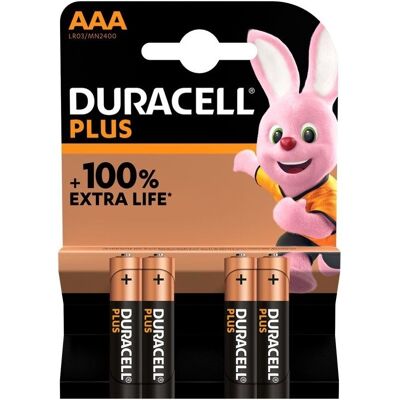 Blister 4 Pilhas Alcalinas 1,5V LR03 AAA - Duracell PLUS Blister 4 Pilhas Alcalinas 1,5V LR03 AAA - Duracell PLUS