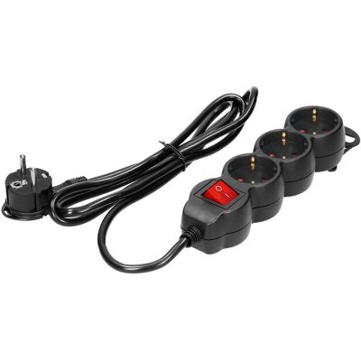 ORNO Extensão Tripla c/ Interruptor (5 mts) - Preto ORNO Extensão Tripla c/ Interruptor (5 mts) - Preto