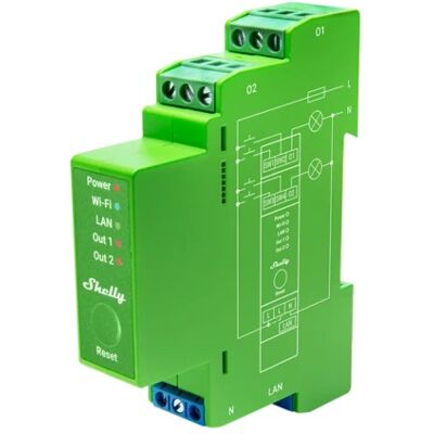 Módulo Controlador Dimmer Inteligente p/ Calha DIN 2 Canais 2x200W - Shelly Pro Dimmer 2PM Módulo Controlador Dimmer Inteligente p/ Calha DIN 2 Canais 2x200W - Shelly Pro Dimmer 2PM