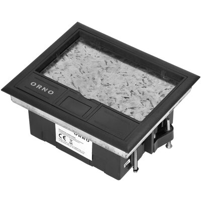 Caixa de Chão p/ Tomadas de Módulo 4x 45 x 45mm / 8x 22,5 x 45mm (Preto) - ORNO Caixa de Chão p/ Tomadas de Módulo 4x 45 x 45mm / 8x 22,5 x 45mm (Preto) - ORNO