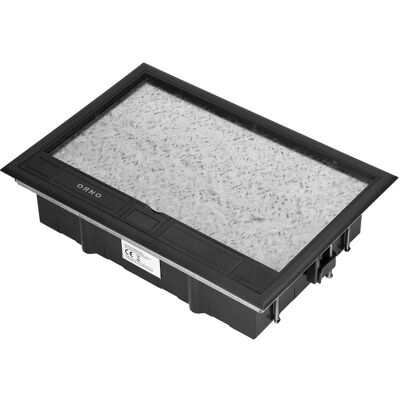 Caixa de Chão p/ Tomadas de Módulo 8x 45 x 45mm / 16x 22,5 x 45mm (Preto) - ORNO Caixa de Chão p/ Tomadas de Módulo 8x 45 x 45mm / 16x 22,5 x 45mm (Preto) - ORNO