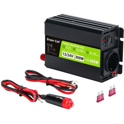 Conversor DUO 12V/24V -> 220V 300W c/ Porta USB - GREEN CELL Conversor DUO 12V/24V -> 220V 300W c/ Porta USB - GREEN CELL