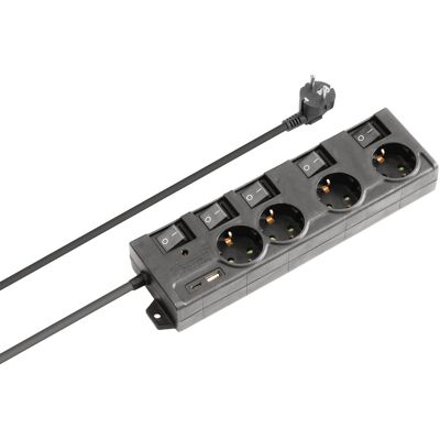 Extensão Quadrupla c/ Interruptores Individuais / Porta USB-C / USB-A (1,3 mts) - NIMO Extensão Quadrupla c/ Interruptores Individuais / Porta USB-C / USB-A (1,3 mts) - NIMO