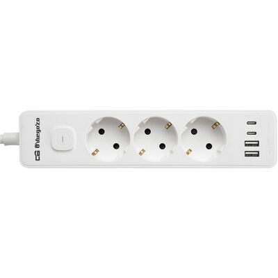 Extensão Tripla c/ Interruptor / 2x Portas USB-A / 2x Portas USB-C (1,4 mts) - ORBEGOZO Extensão Tripla c/ Interruptor / 2x Portas USB-A / 2x Portas USB-C (1,4 mts) - ORBEGOZO