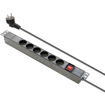 Extensão Sextupla p/ Rack 19" c/ Interruptor (1,80 mts) - NIMO Extensão Sextupla p/ Rack 19" c/ Interruptor (1,80 mts) - NIMO