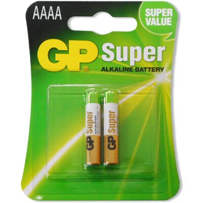 Blister 2 Pilhas Alcalinas LR61 AAAA - GP Blister 2 Pilhas Alcalinas LR61 AAAA - GP