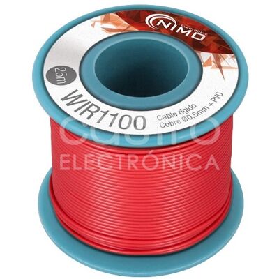 NIMO Bobine Fio Rigido Cobre 0,5mm (Vermelho) p/ Montagens - 25 mts NIMO Bobine Fio Rigido Cobre 0,5mm (Vermelho) p/ Montagens - 25 mts