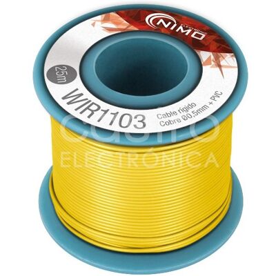 NIMO Bobine Fio Rigido Cobre 0,5mm (Amarelo) p/ Montagens - 25 mts NIMO Bobine Fio Rigido Cobre 0,5mm (Amarelo) p/ Montagens - 25 mts