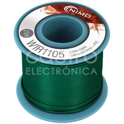 Nimo - Bobine de fio de cobre unifilar 1x0.5mm - Verde - 25m - Copper Wire Nimo - Bobine de fio de cobre unifilar 1x0.5mm - Verde - 25m - Copper Wire