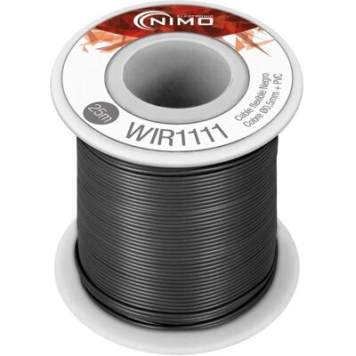 NIMO Bobine Fio Flexivel Cobre 0,5mm (Preto) p/ Montagens - 25 mts NIMO Bobine Fio Flexivel Cobre 0,5mm (Preto) p/ Montagens - 25 mts