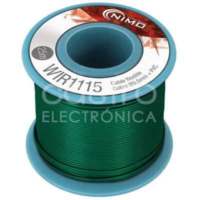 NIMO Bobine Fio Flexivel Cobre 0,5mm (Verde) p/ Montagens - 25 mts NIMO Bobine Fio Flexivel Cobre 0,5mm (Verde) p/ Montagens - 25 mts