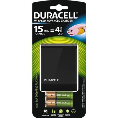 Carregador de Pilhas NI-MH (AA/AAA) HI-SPEED c/ 2 Pilhas Rec. AA 1300mAh + 2 AAA 750mAh - DURACELL Carregador de Pilhas NI-MH (AA/AAA) HI-SPEED c/ 2 Pilhas Rec. AA 1300mAh + 2 AAA 750mAh - DURACELL