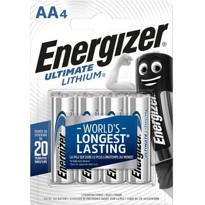 Blister 4 Pilhas Lithium Ultimate AA LR6 1,5V - ENERGIZER Blister 4 Pilhas Lithium Ultimate AA LR6 1,5V - ENERGIZER