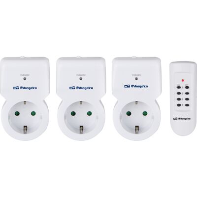 Pack 3x Tomadas Programador 24 Horas 3600W c/ Comando - ORBEGOZO Pack 3x Tomadas Programador 24 Horas 3600W c/ Comando - ORBEGOZO