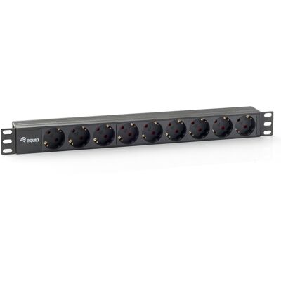 Régua 9 Tomadas CEE7/4 w. 1,8mts (19") Preto - EQUIP Régua 9 Tomadas CEE7/4 w. 1,8mts (19") Preto - EQUIP