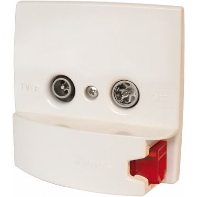 Embelezador Branco Com Tomada RJ45 - TELEVES Embelezador Branco Com Tomada RJ45 - TELEVES