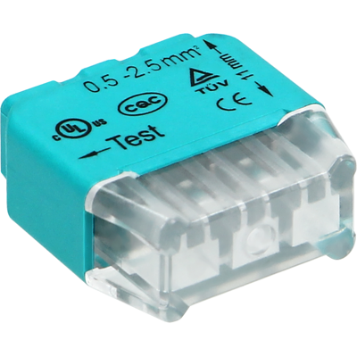 Pack 10x Ligadores Rápidos p/ 3 Fios (Ø 0,75 ~ 2,5mm²) - ORNO Pack 10x Ligadores Rápidos p/ 3 Fios (Ø 0,75 ~ 2,5mm²) - ORNO