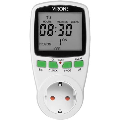 ORNO Temporizador Diário/Semanal 3680W 16A c/ Display - VIRONE ORNO Temporizador Diário/Semanal 3680W 16A c/ Display - VIRONE