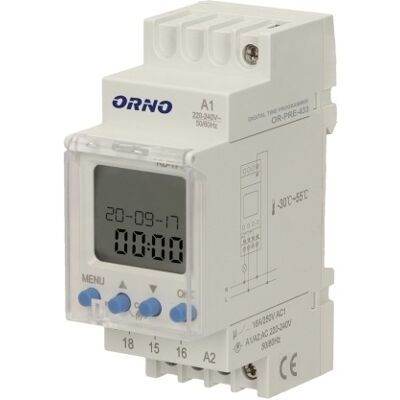 Temporizador Semanal Digital 2300W (DIN) - ORNO Temporizador Semanal Digital 2300W (DIN) - ORNO