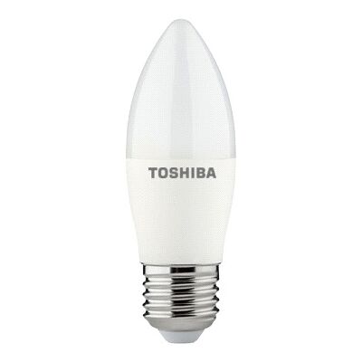 Lâmpada LED C37 E27 8W 3000K - TOSHIBA Lâmpada LED C37 E27 8W 3000K - TOSHIBA