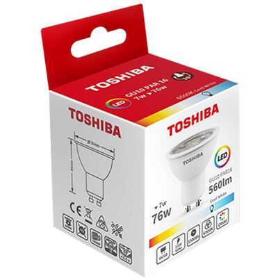 Lâmpada LED GU10 5,5 W 6500K - TOSHIBA Lâmpada LED GU10 5,5 W 6500K - TOSHIBA