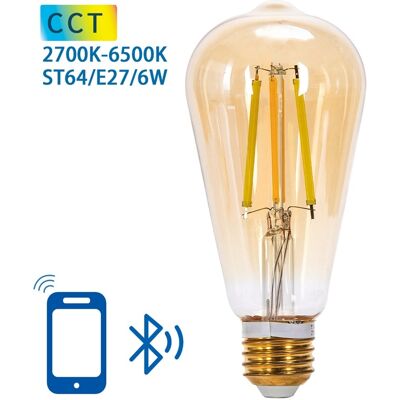 AIGOSTAR Lâmpada LED Inteligente E27 ST64 Filamento Mesh Bluetooth 220V 6W 2700K~6500K 806Lm (Âmbar) AIGOSTAR Lâmpada LED Inteligente E27 ST64 Filamento Mesh Bluetooth 220V 6W 2700K~6500K 806Lm (Âmbar)