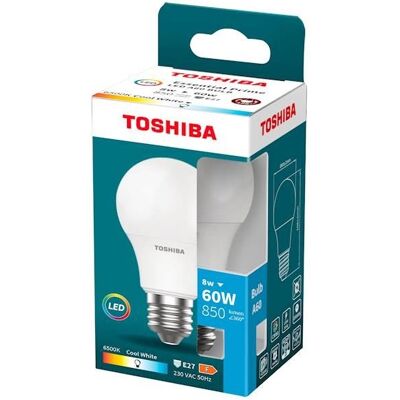 Lâmpada LED Essential Prime A60 E27 8W 6500K 850Lm - TOSHIBA Lâmpada LED Essential Prime A60 E27 8W 6500K 850Lm - TOSHIBA