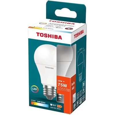 Lâmpada LED Essential Prime A60 E27 10W 2700K 1055Lm - TOSHIBA Lâmpada LED Essential Prime A60 E27 10W 2700K 1055Lm - TOSHIBA