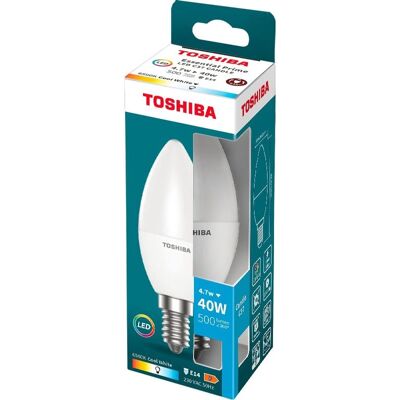 Lâmpada LED Essential Prime C37 E14 4,7W 6500K 500Lm - TOSHIBA Lâmpada LED Essential Prime C37 E14 4,7W 6500K 500Lm - TOSHIBA