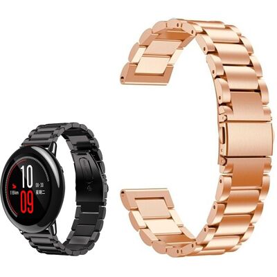 Correia Met. Elos (Rosa) p/ Xiaomi Amazfit Pace/Stratos/Stratos2S/GTR 47mm/Ticwatch/Huawei/Sams Correia Met. Elos (Rosa) p/ Xiaomi Amazfit Pace/Stratos/Stratos2S/GTR 47mm/Ticwatch/Huawei/Sams