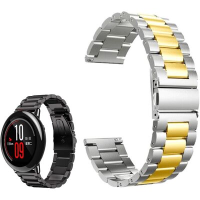 Correia Met. Dual Elos (Dourado) p/ Xiaomi Amazfit Pace/Stratos/Stratos2S/GTR 47mm/Ticwatch/Huawei/ Correia Met. Dual Elos (Dourado) p/ Xiaomi Amazfit Pace/Stratos/Stratos2S/GTR 47mm/Ticwatch/Huawei/