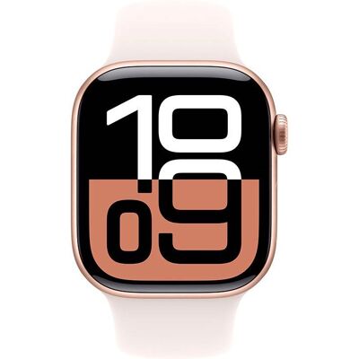 Apple Watch Series 10 GPS+Cellular 42mm Alumínio Rosa-Dourado c/ Bracelete Desportiva Rosa Leve M/L Apple Watch Series 10 GPS+Cellular 42mm Alumínio Rosa-Dourado c/ Bracelete Desportiva Rosa Leve M/L
