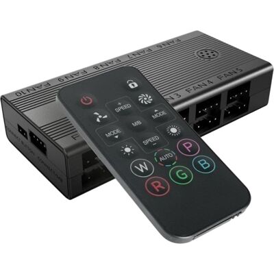Hub Central de Controlo MF-HUB 10-Fan Control ARGB c/ Controlo Remoto (Preto) - MARS-GAMING Hub Central de Controlo MF-HUB 10-Fan Control ARGB c/ Controlo Remoto (Preto) - MARS-GAMING