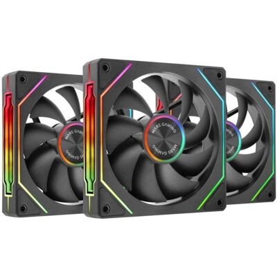 MARS-GAMING Pack 3x Ventoinhas MF-LINKFINITYKIT2 120mm (Preto) - MARS GAMING MARS-GAMING Pack 3x Ventoinhas MF-LINKFINITYKIT2 120mm (Preto) - MARS GAMING