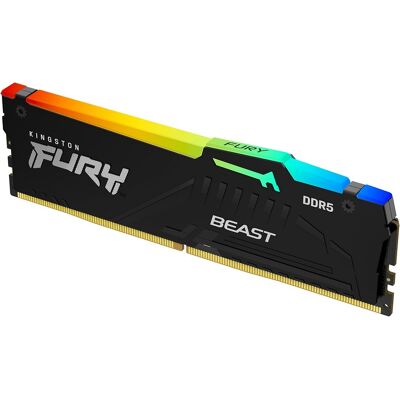 Memória RAM DIMM Fury Beast RGB 16GB (1x16GB) DDR5-6400MHz (AMD Expo/Intel XMP) CL32 - KINGSTON Memória RAM DIMM Fury Beast RGB 16GB (1x16GB) DDR5-6400MHz (AMD Expo/Intel XMP) CL32 - KINGSTON