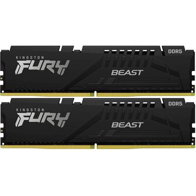 Memória RAM DIMM Fury Beast 64GB (2x32GB) DDR5-5600MHz (AMD Expo/Intel XMP) CL36 - KINGSTON Memória RAM DIMM Fury Beast 64GB (2x32GB) DDR5-5600MHz (AMD Expo/Intel XMP) CL36 - KINGSTON