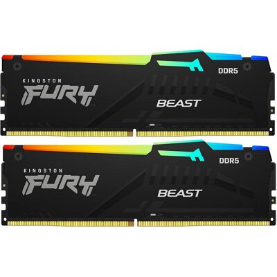 Memória RAM DIMM Fury Beast 128GB (2x64GB) DDR5-5600MHz (AMD Expo/Intel XMP) CL36 - KINGSTON Memória RAM DIMM Fury Beast 128GB (2x64GB) DDR5-5600MHz (AMD Expo/Intel XMP) CL36 - KINGSTON