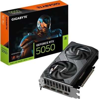 Placa Gráfica NVIDIA GeForce RTX 5050 "Blackwell" Windforce OC 8G GDDR6 DLSS4 - GIGABYTE Placa Gráfica NVIDIA GeForce RTX 5050 "Blackwell" Windforce OC 8G GDDR6 DLSS4 - GIGABYTE