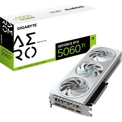 Placa Gráfica NVIDIA GeForce RTX 5060 Ti "Blackwell" Aero OC 16G GDDR7 DLSS4 - GIGABYTE Placa Gráfica NVIDIA GeForce RTX 5060 Ti "Blackwell" Aero OC 16G GDDR7 DLSS4 - GIGABYTE
