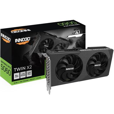 Placa Gráfica NVIDIA GeForce RTX 5060 "Blackwell" Twin X2 8GB GDDR7 DLSS4 - INNO3D Placa Gráfica NVIDIA GeForce RTX 5060 "Blackwell" Twin X2 8GB GDDR7 DLSS4 - INNO3D