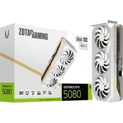 Placa Gráfica Gaming NVIDIA GeForce RTX 5080 "Blackwell" Solid OC White 16GB GDDR7 DLSS4 - ZOTAC Placa Gráfica Gaming NVIDIA GeForce RTX 5080 "Blackwell" Solid OC White 16GB GDDR7 DLSS4 - ZOTAC