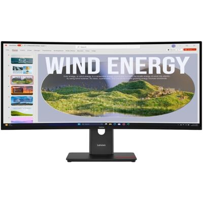 Monitor Curvo LED 34" ThinkVision T34WD-40 Wide Quad HD (Preto) - LENOVO Monitor Curvo LED 34" ThinkVision T34WD-40 Wide Quad HD (Preto) - LENOVO