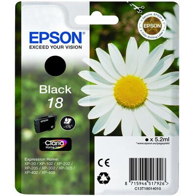 Tinteiro EPSON Serie 18 Preto XP-102/205/305/405 - C13T18014012 Tinteiro EPSON Serie 18 Preto XP-102/205/305/405 - C13T18014012