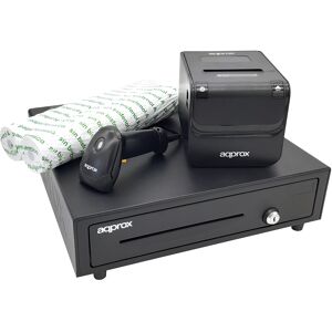 Pack POS APPROX 4180 Impressora POS80AMUSE + Gaveta CASH01 + Scanner LS02AS + Rolo - APPROX Pack POS APPROX 4180 Impressora POS80AMUSE + Gaveta CASH01 + Scanner LS02AS + Rolo - APPROX