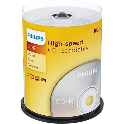 Pack 100x CD-R 52x 700MB - PHILIPS Pack 100x CD-R 52x 700MB - PHILIPS