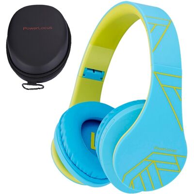 Fones de ouvido sem fio PowerLocus P2 para crianças - Azul-Verde - Fones Fones de ouvido sem fio PowerLocus P2 para crianças - Azul-Verde - Fones