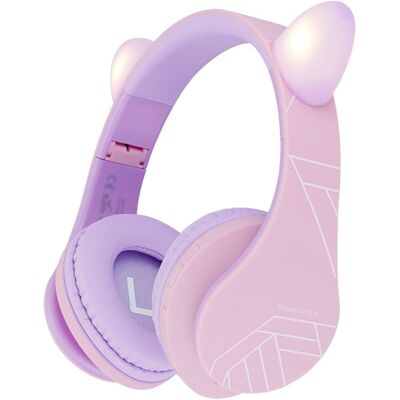 Auscultadores Infantil P2 c/ Orelhas (Roxo/Rosa) - POWERLOCUS Auscultadores Infantil P2 c/ Orelhas (Roxo/Rosa) - POWERLOCUS